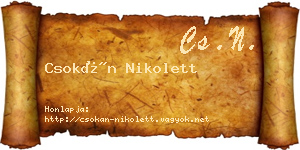 Csokán Nikolett névjegykártya